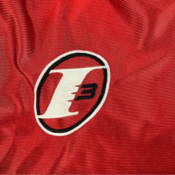 Reebok Iverson Jersey Mens Large Red White Vintage Split Football Embroidered - Picture 3 of 11